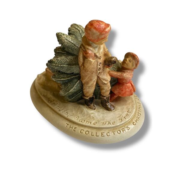 Sebastian Miniatures Bringing Home the Tree 1981 4.25" Base - Picture 1 of 6